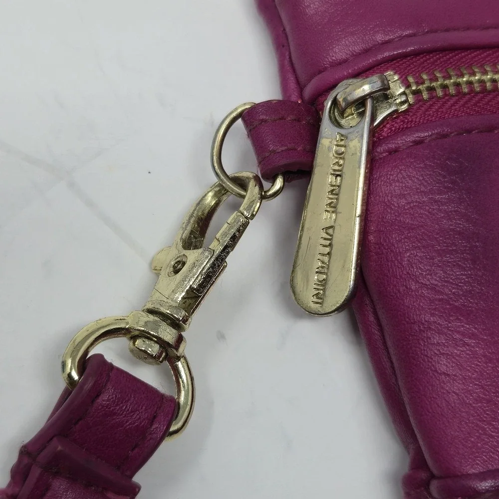 Adrienne Vittadini Studio Hot Pink Magenta Wristlet Clutch Pouch Zip Wallet